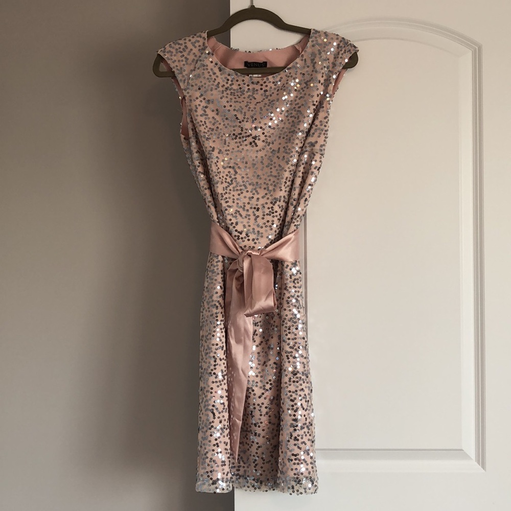 NWOT VENUS pink sequin dress - US M